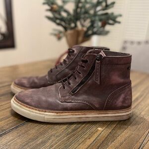 Diesel D-Blaast Mid Brown Distressed Leather Sneaker Casual Boot Size 10 Urban